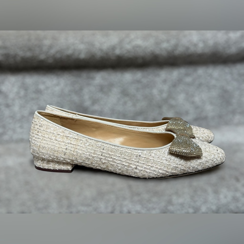 NEW Talbots Edison Bow Bouclé Flats Balletcore Parisian Chic Women’s 7 Soft Girl - Picture 5 of 10